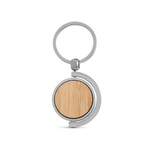 Circular bamboo keyring - Egotier 95071