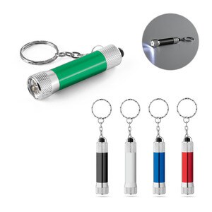 Aluminium keyring (92% recycled) with 3-light LED torch - Egotier 95092