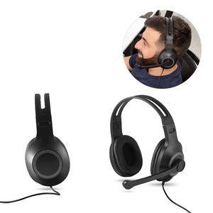 Adjustable headphones with microphone in ABS and PP - Egotier 97088