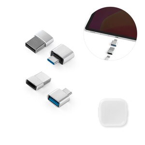 Set of 2 aluminium USB-A / USB-C adapters - Egotier 97090