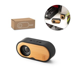 Portable 3W speaker with 5h battery life made from bamboo and recycled ABS (100% rABS) - Egotier 97095