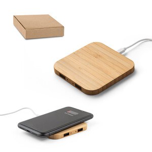 Superfast 15W bamboo wireless charger - Egotier 97123