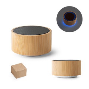 Portable 3W speaker with 2h battery life in bamboo and ABS - Egotier 97125