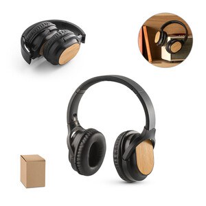 Foldable wireless headphones with 5h battery life in bamboo and ABS - Egotier 97126