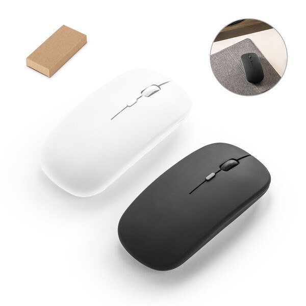 Wireless mouse with 500mAh battery in recycled ABS (100% rABS) - Egotier 97129