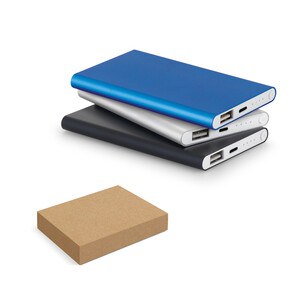 Power bank slim 4'000 mAh in recycled aluminium (100% rAL) and recycled ABS (100% rABS) - Egotier 97344