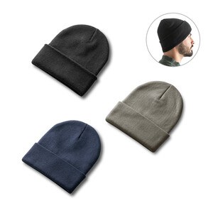 Recycled polyester (100% rPET) double-layered soft knit unisex beanie - Egotier 99038