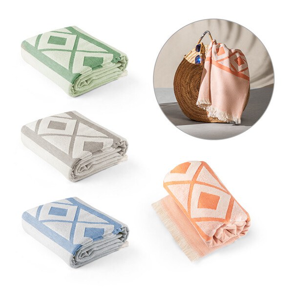Multifunctional bath towel (350g/m²) made of light and resistant cotton (85%) and recycled cotton (15%) - Egotier 99046