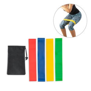 Set of elasticated resistance bands with non-woven pouch - Egotier 99970