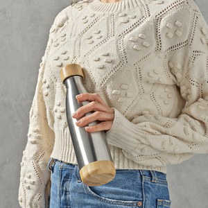 Rio Grande Bottle rSS and Bamboo 530ml. Double wall and Leakproof - Aodaci ABT016