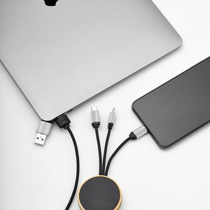 Feynman 5-in-1 Cable Bamboo and rPET. Backlit logo - Aodaci ACB004