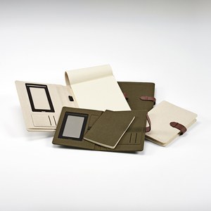 Eliot A5 Folder rCotton. 64 FSC sheet notepad and rPU closure - Aodaci AFD004