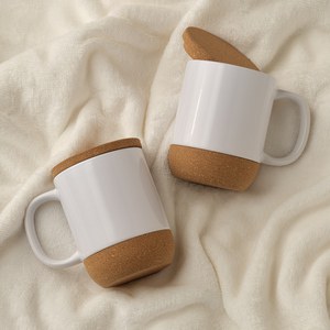 Ebro Mug Ceramic, Cork lid and base 380ml. Sublimation - Aodaci AMG002