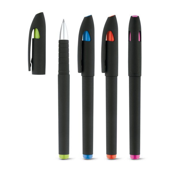 Soft touch ball pen with ABS cap and clip - Egotier 81148