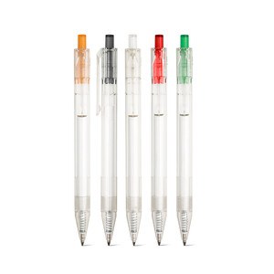 rPET ball pen pen with coloured button - Egotier 91794