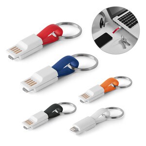 USB cable with 2 in 1 connector in ABS and PVC - Egotier 97152