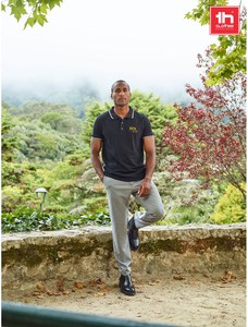 TH Clothes 30137 - Men's Polo Shirt with contrast colour trim and buttons