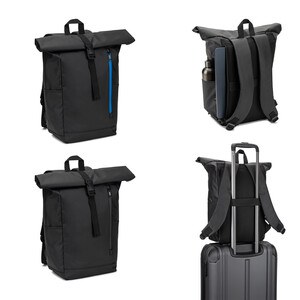 Roll top backpack with a zip system design that allows the top to be rolled up to fit the volume of the backpack - Egotier 92571