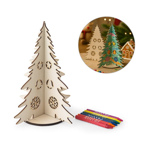 Collapsible wooden Christmas tree to colour - Egotier 98153