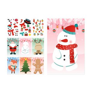 Set of six sheets with Christmas figures and 3 sheets of stickers - Egotier 98154