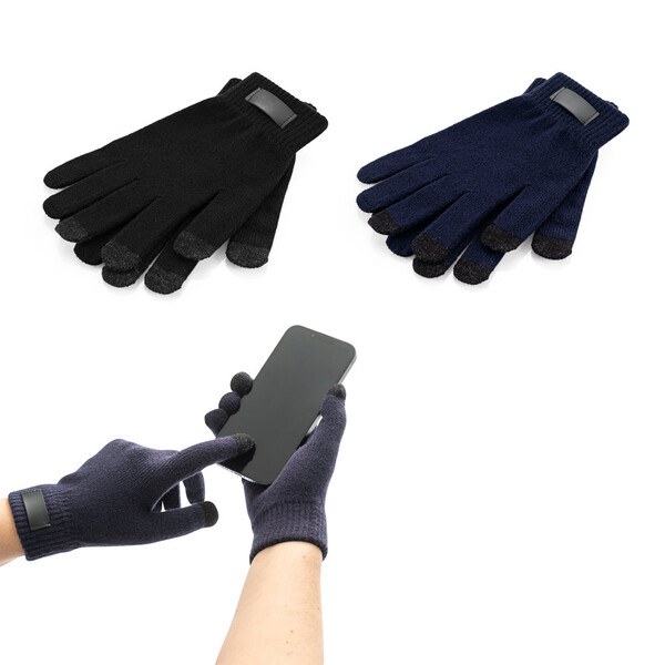 Gloves made from recycled polyester (100% rPET), with touch tips