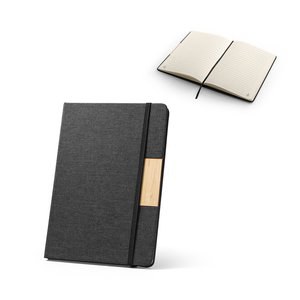 A5 hardback notebook made from 100% recycled PET fabric, with recycled lined pages - Egotier 93585