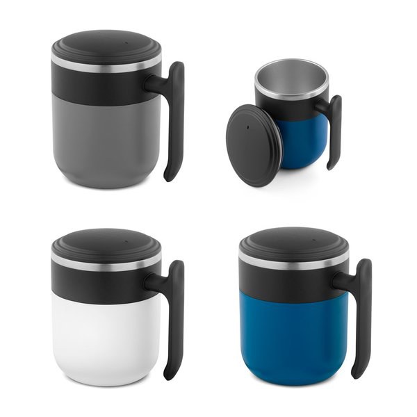 Travel mug with a stainless steel interior and a matt finish, 400 mL